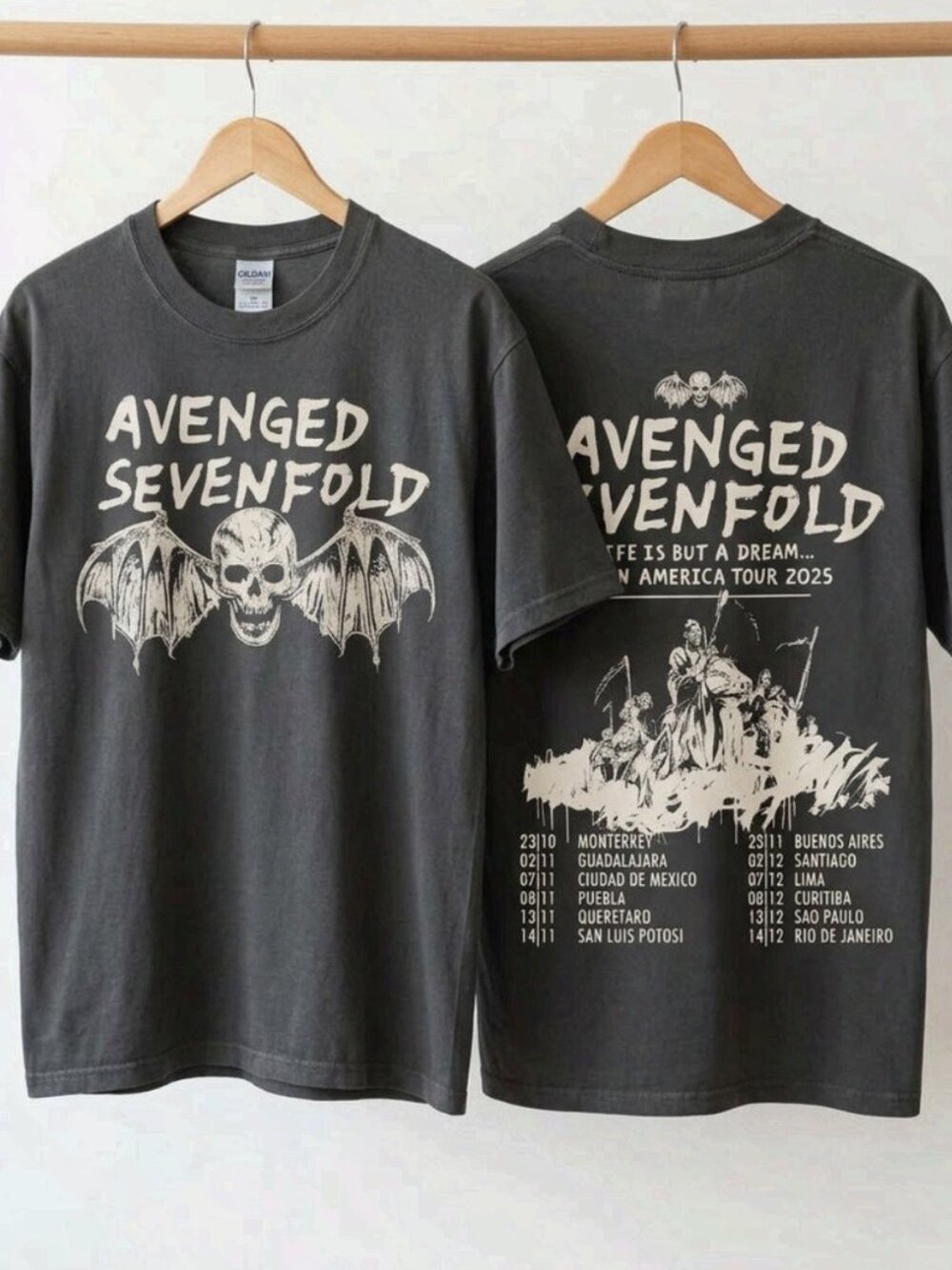 Avenged Sevenfold Life Is But A Dream Tour 2025 Graphic T-Shirt Reprint